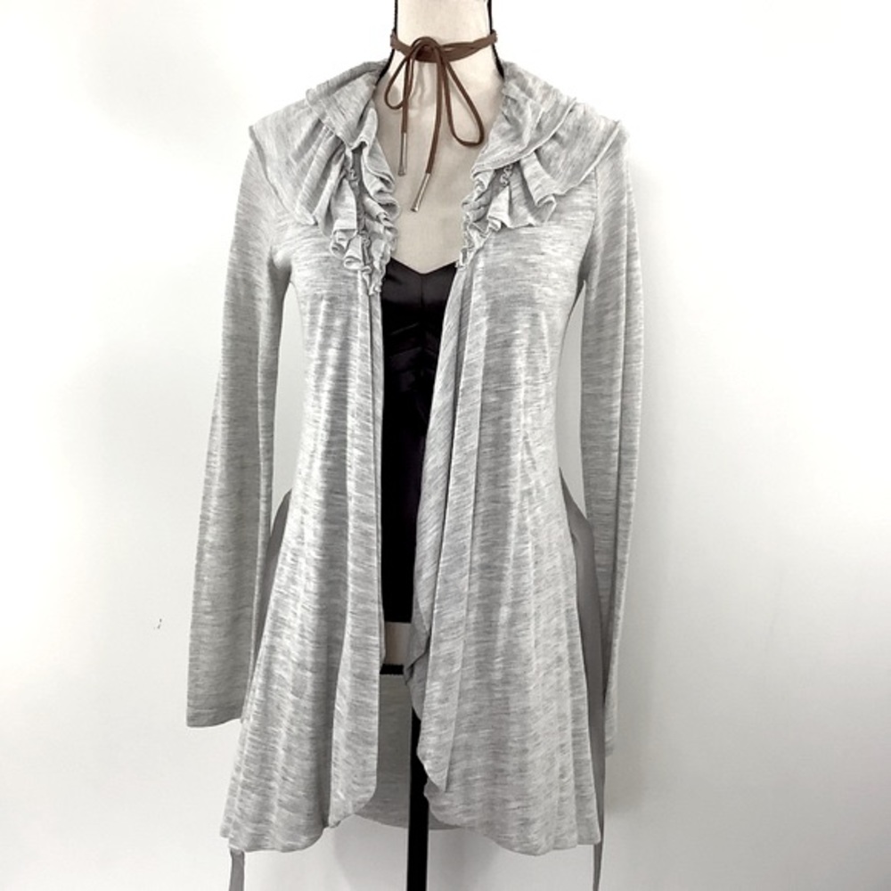GREEN DRAGON Ruffled Waterfall Cardigan - Picture 13 of 16